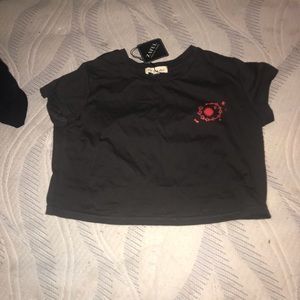 Grey and red crop top never worn from ZAFUL